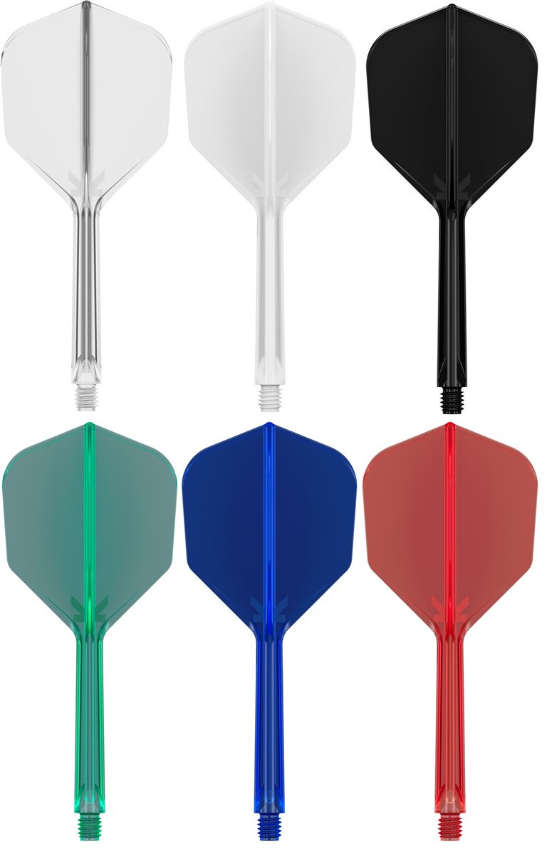 Target Darts K Flex integriert Dartflug und Shafts Reihen, Blau, Kurzer  Stiel (19mm), No.6, Packung mit 3 präzisionsgeformten Pfeilflug und  Dartstiel Dartstamm