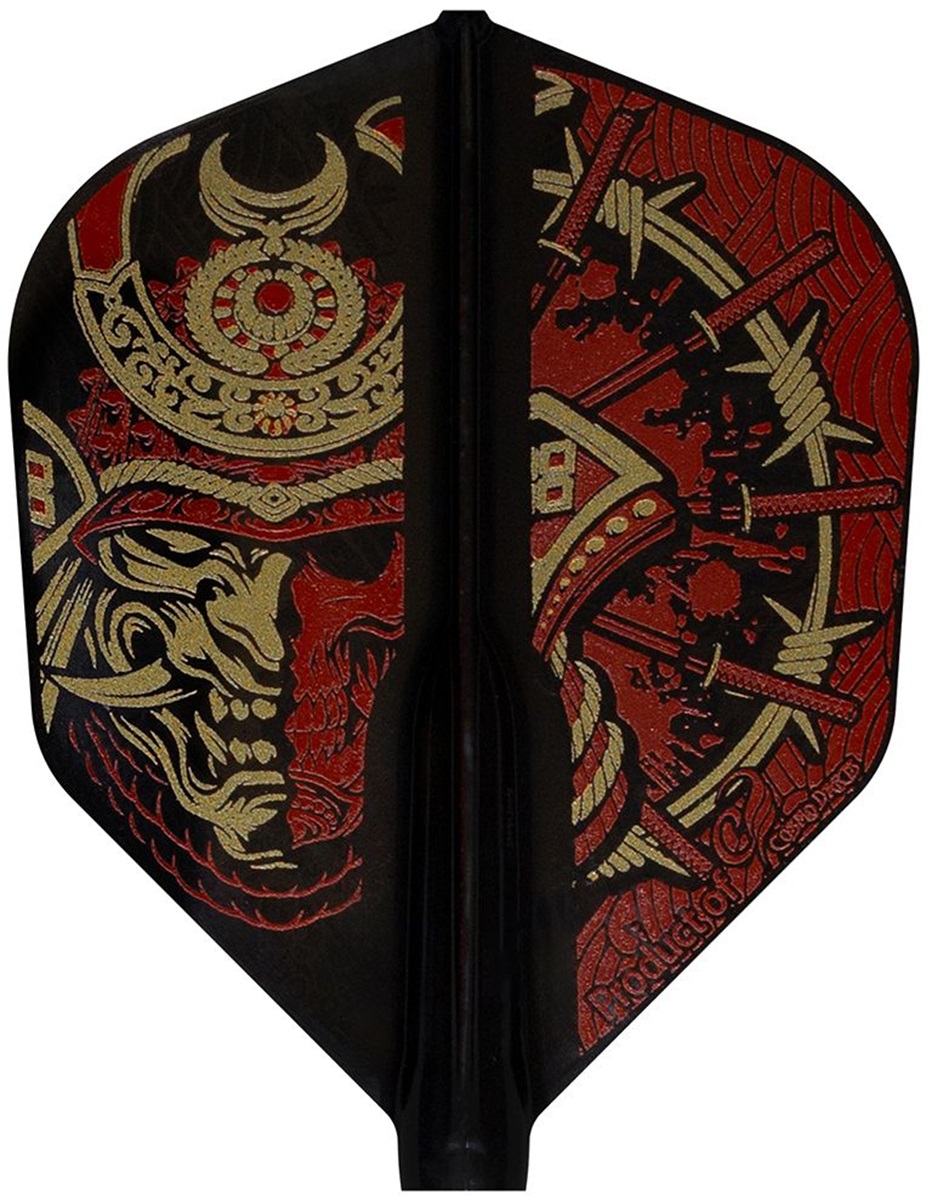 Cosmo Darts Fit Flights Air Printed Series Samurai Skull A Shape Flights