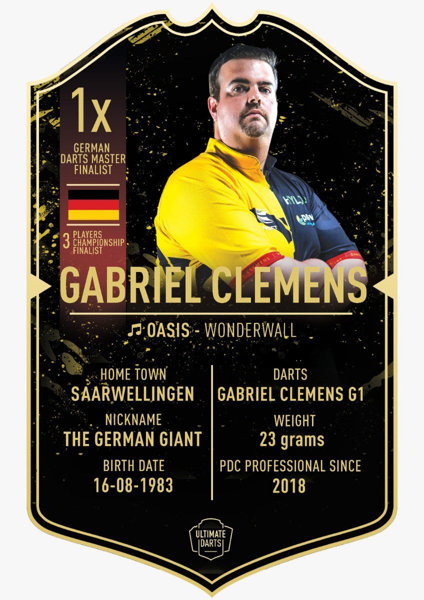Ultimate Card Gabriel Clemens Dartspieler Karte 37 x 25 cm Fanshop