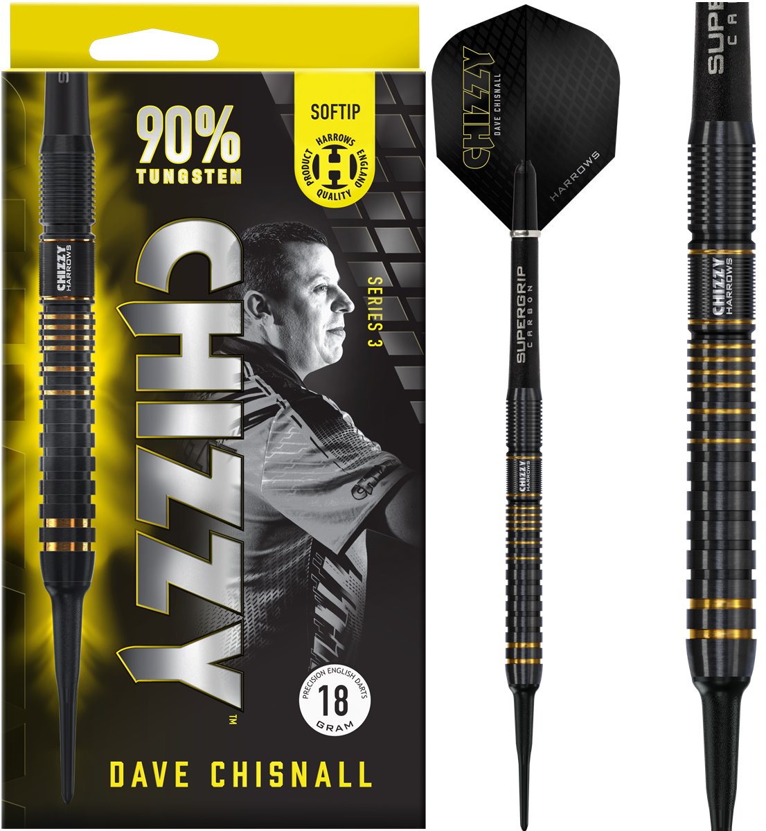 Harrows Dave Chizzy Chisnall G3 90% Softdarts 18/20 Gramm Softdarts