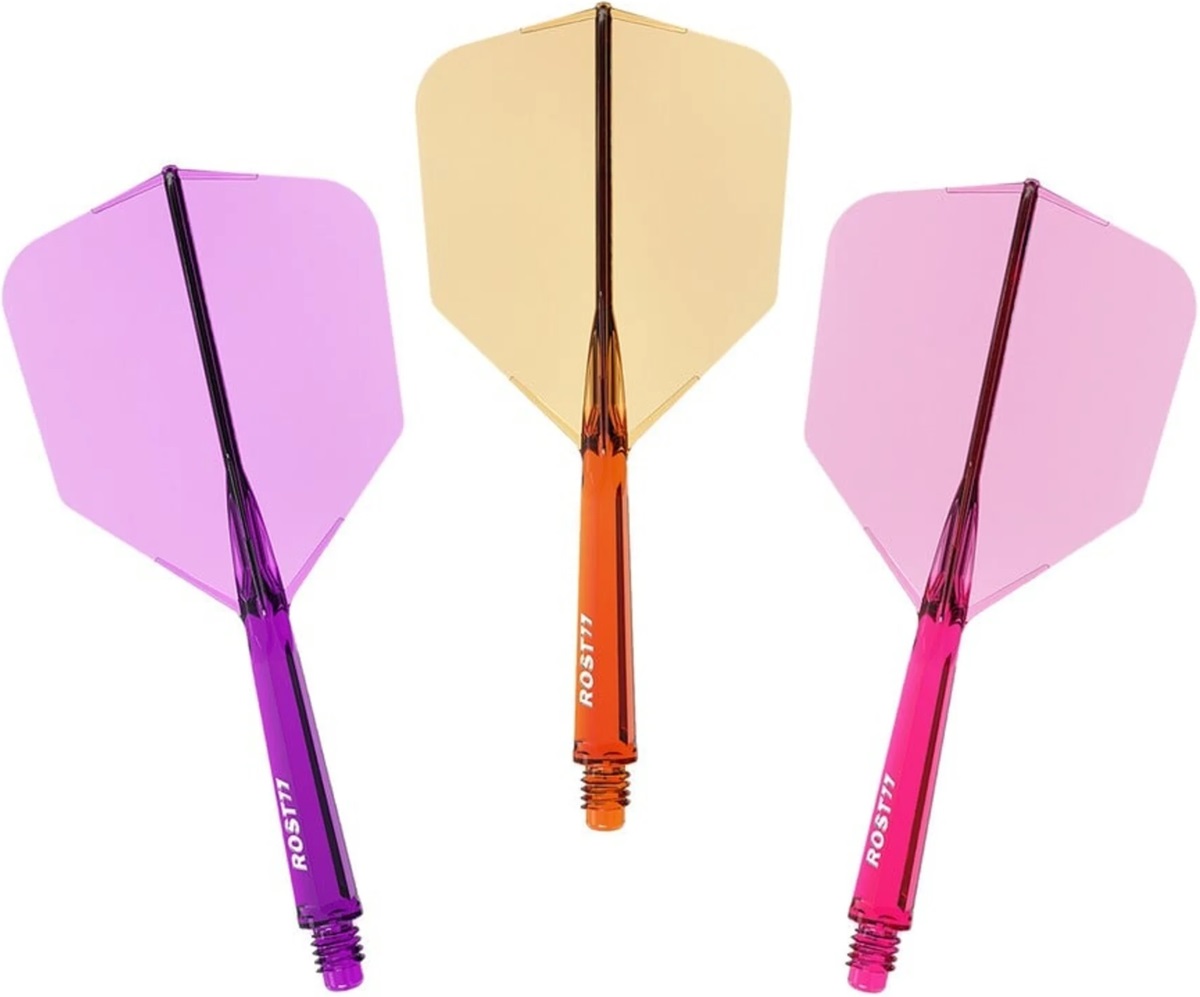 Cuesoul Dart Flight/Shaft ROST 77 Transparent Orange/Purple/Red Big Wing Flights