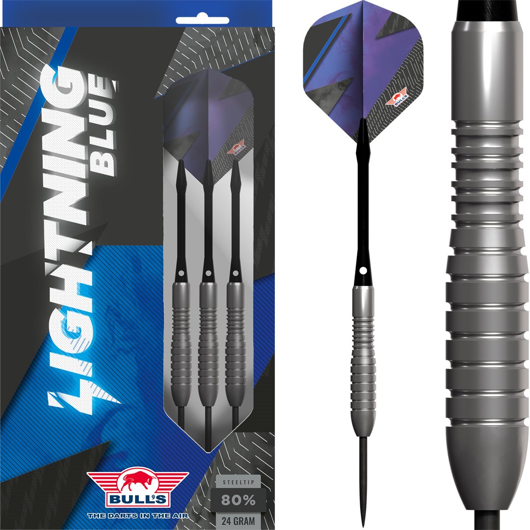 Bull's Lightning Blue 80% Steeldarts 22/24/26 Gramm Steeldarts