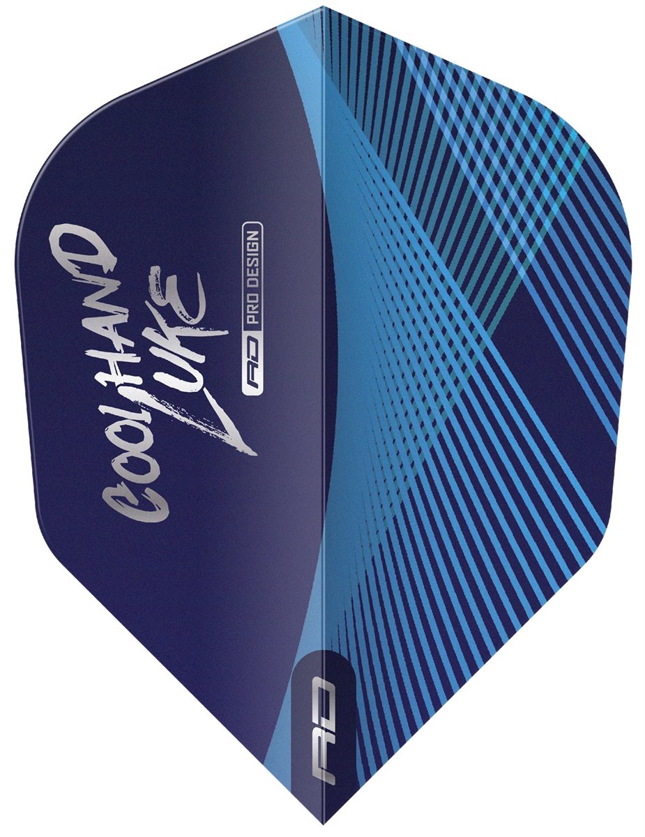 Reddragon Dartflight RD Pro Player Coolhand Luke Blue & Silver No. 6 Shape Flights