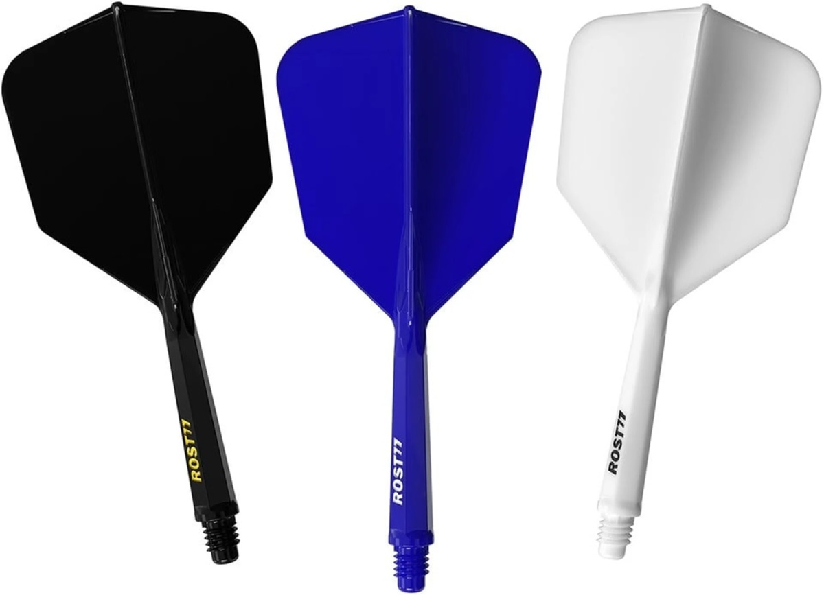 Cuesoul Dart Flight/Shaft ROST 77 Solid White/Black/Blue Big Wing Flights