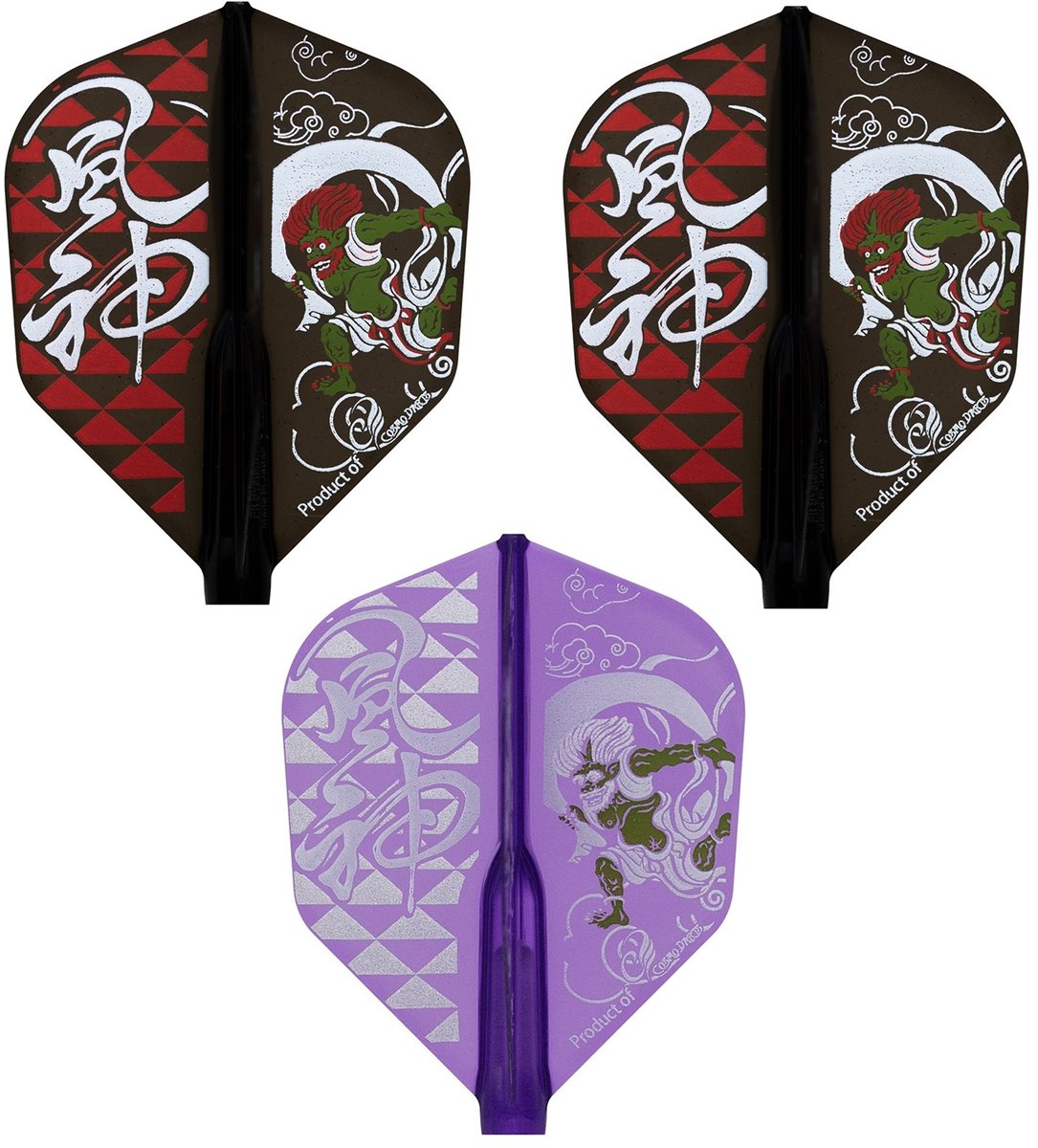 Cosmo Darts Fit Flights Air Printed Series FUJIN-RAIJIN Shape Flights