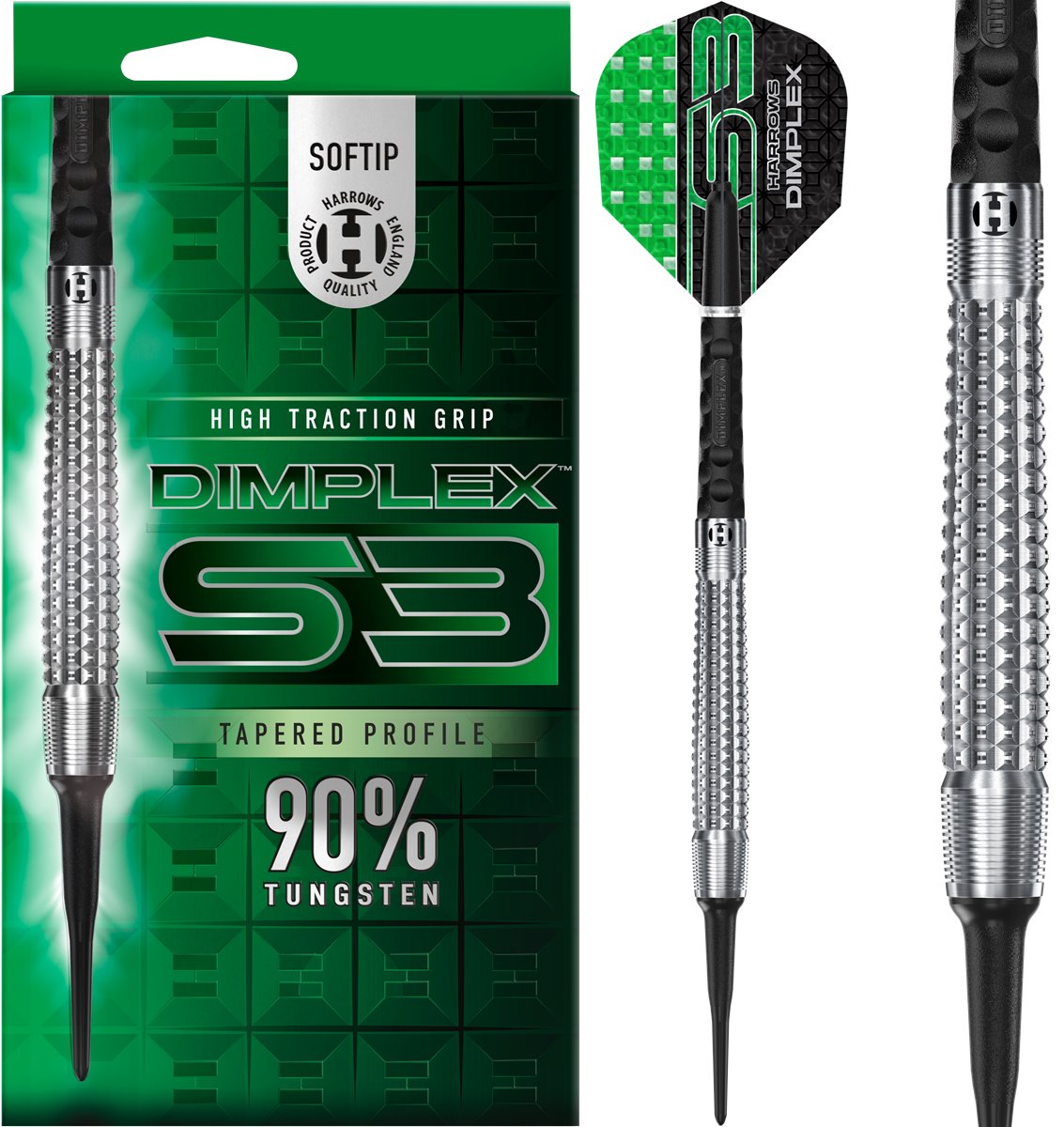 Harrows Dimplex S3 Tapered 90% Softdarts 18/20 Gramm Softdarts