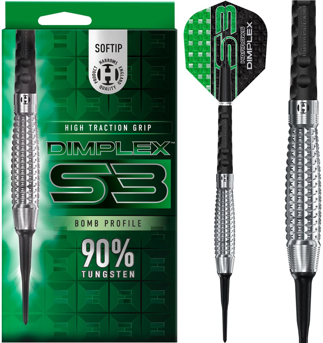 Harrows Dimplex S3 Bomb 90% Softdarts 18/20 Gramm Softdarts