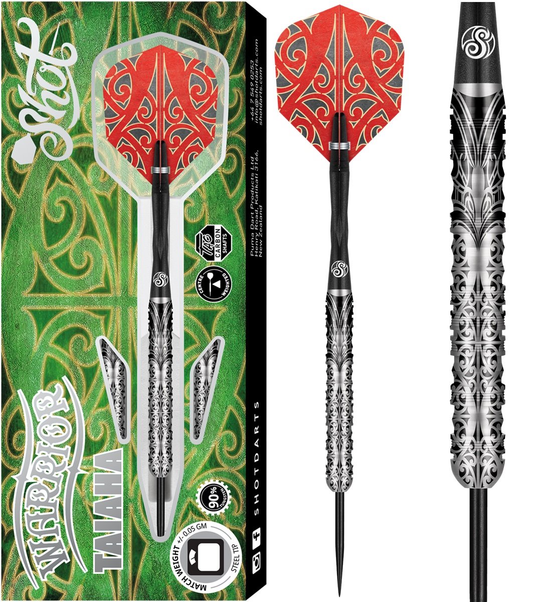 Shot Warrior Taiaha Steeldarts 21/23/24/26/28/30 Gramm Steeldarts