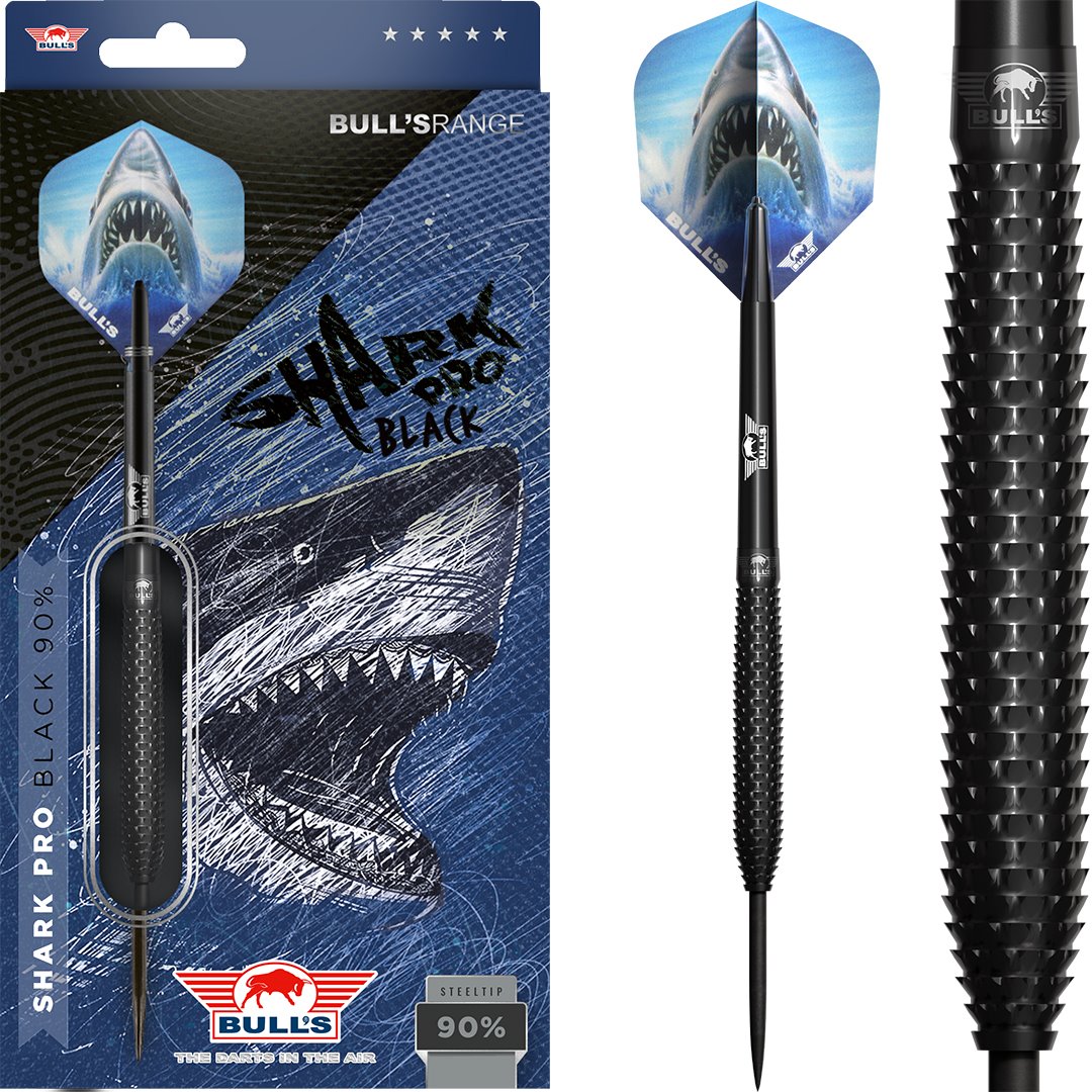 Bull's Shark Pro Black 90% Steeldarts 23/25 Gramm Steeldarts