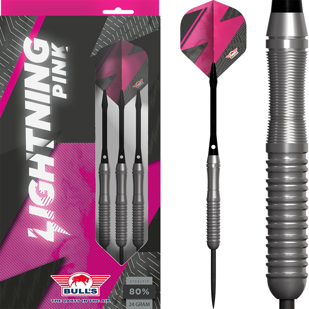 Bull's Lightning Pink 80% Steeldarts 22/24/26 Gramm Steeldarts