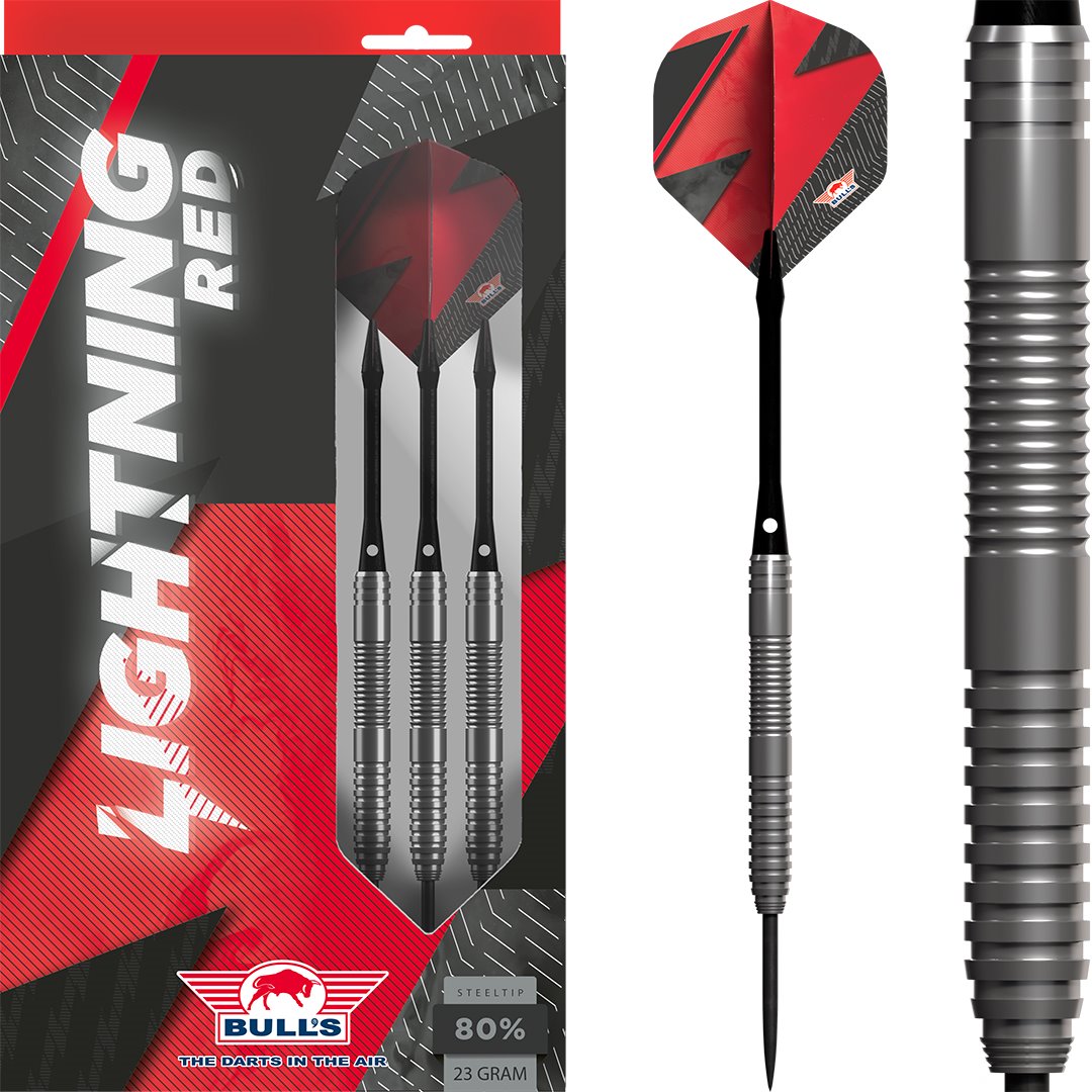 Bull's Lightning Red 80% Steeldarts 21/23/25 Gramm Steeldarts