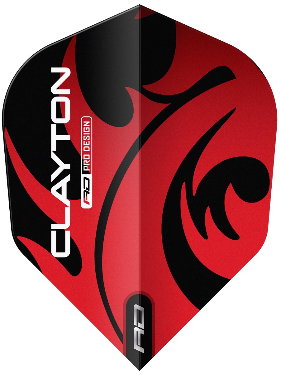 Reddragon Dartflight RD Pro Player Jonny Clayton Red & Silver No.6 Shape Flights